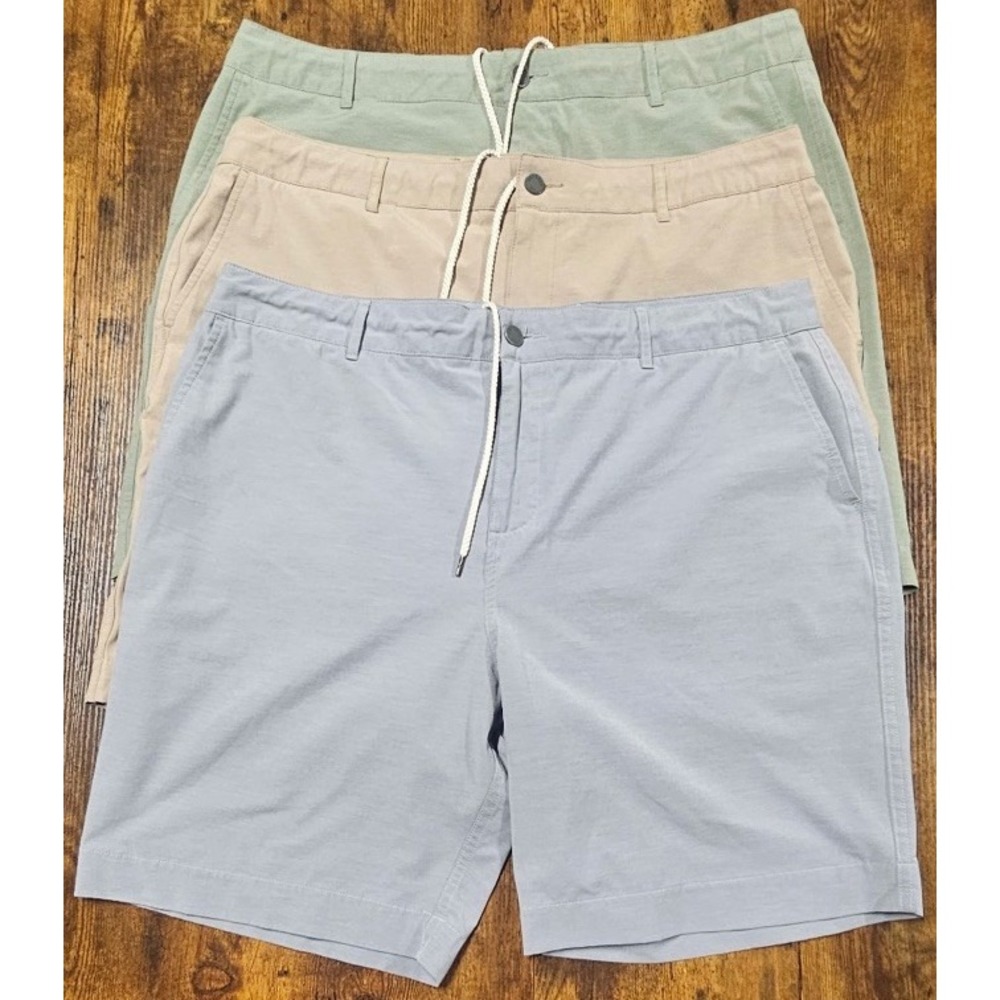 Faherty All Day Shorts Men's Size 38x9 Three Pack Green, Beige, Gray Scuffs